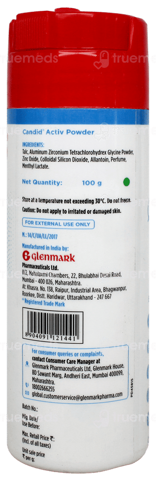 Candid Activ Sweat Control Talc 100Gm
