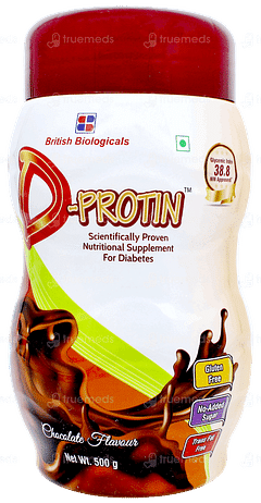 D Protin Chocolate Flavour No Added Sugar Powder 500gm