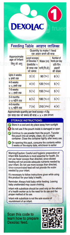 Dexolac 1 Upto 6 Months Infant Formula Refill Powder 400Gm