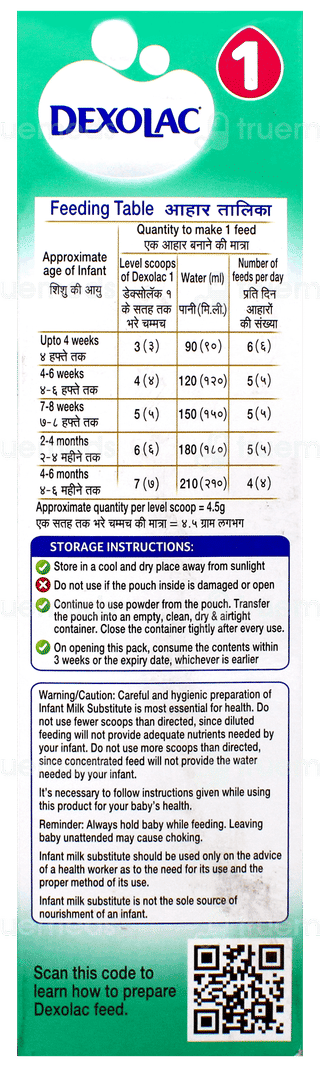 Dexolac 1 Upto 6 Months Infant Formula Refill Powder 400Gm