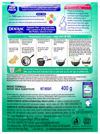 Dexolac 1 Upto 6 Months Infant Formula Refill Powder 400Gm
