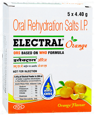 Electral Orange Flavour Sachet 4.4gm