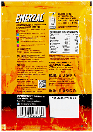 Enerzal Orange Flavour Powder 100gm