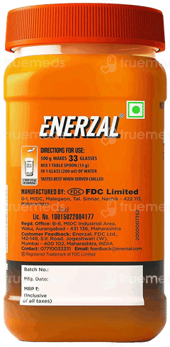 Enerzal Orange Flavour Powder Jar 500Gm