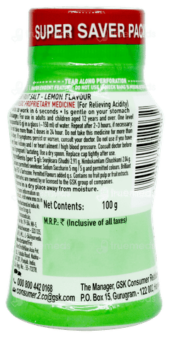 Eno Fruit Salt Lemon Flavour 100gm