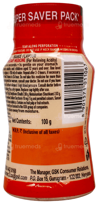 Eno Fruit Salt Orange Flavour 100gm
