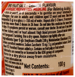 Eno Fruit Salt Orange Flavour 100gm