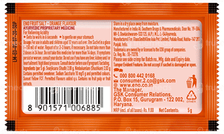 Eno Fruit Salt Orange Flavour Sachet 5Gm