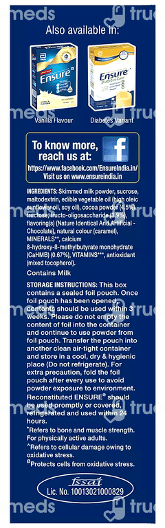 Ensure New And Improved Chocolate Flavour Refill Powder 200gm