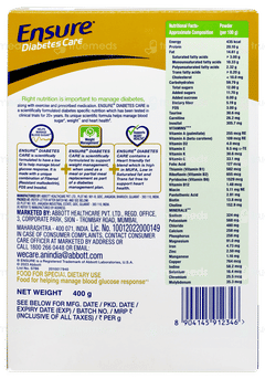 Ensure Diabetes Care Chocolate Flavour Refill Powder 400gm