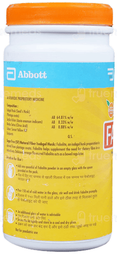 Fabolite Orange Flavour Sugar Free Powder 300Gm