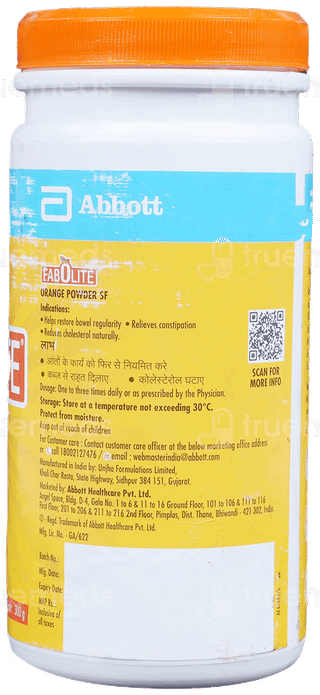 Fabolite Orange Flavour Sugar Free Powder 300Gm