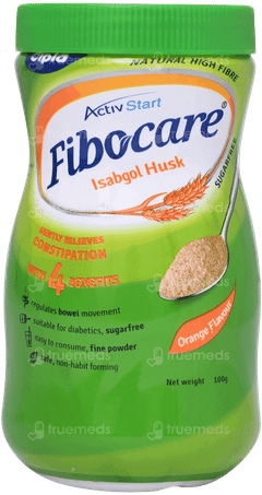 Activstart Fibocare Isabgol Husk Orange Flavour Sugar Free Powder 100gm
