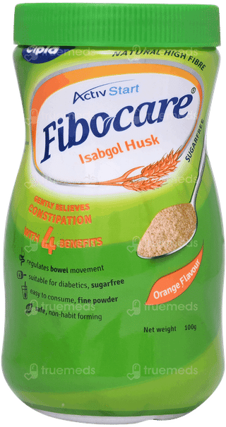 Activstart Fibocare Isabgol Husk Orange Flavour Sugar Free Powder 100gm