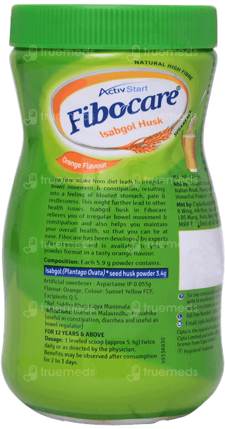 Activstart Fibocare Isabgol Husk Orange Flavour Sugar Free Powder 100gm