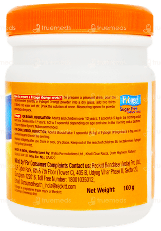 Fybogel Orange Sugar Free Isabgol Husk Powder 100gm