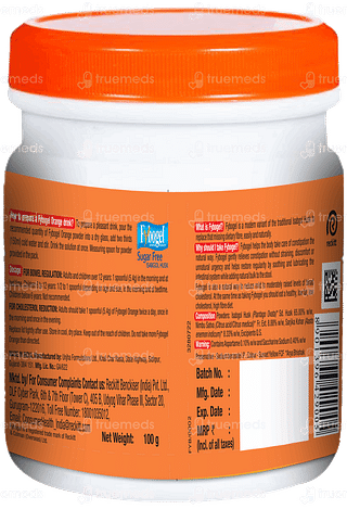 Fybogel Orange Sugar Free Isabgol Husk Powder 100gm