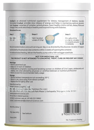Gradual Improved Diabetic Care Vanilla Flavour Jar 400Gm