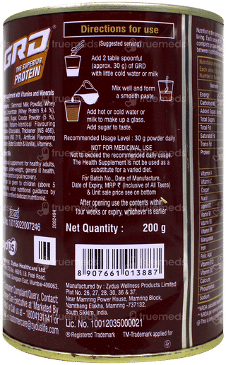 Grd The Superior Protein Chocolate Flavour Powder Jar 200Gm
