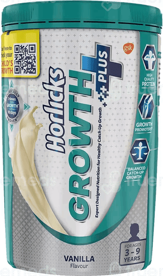 Horlicks Growth Plus Vanilla Flavour Powder Jar 400Gm