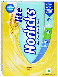 Horlicks Lite Badam Flavour No Added Sugar Refill 400gm