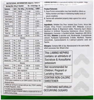 Lamino Nephro Kesar Elaichi Flavour 30Gm Pack Of 10 Sachets