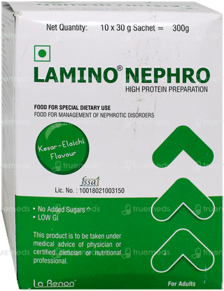 Lamino Nephro Kesar Elaichi Flavour 30Gm Pack Of 10 Sachets