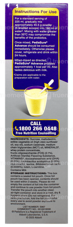 Pediasure Advance + Vanilla Flavour Refill Powder 400Gm