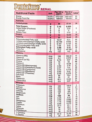 Pentasure Renal Vanilla Flavour Sucrose Free Powder Jar 400Gm