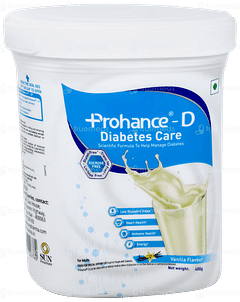 Prohance D Diabetes Care Vanilla Flavour Powder 400gm Prohance D Diabetes Care Vanilla Flavour Powder 400gm
