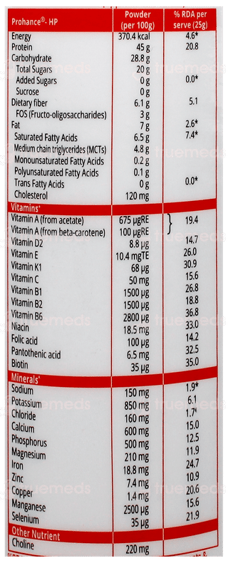 Prohance Hp Vanilla Flavour Sucrose Free Powder Jar 400Gm