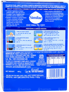 Similac 1 Upto 6 Months Infant Formula Refill Powder 400gm