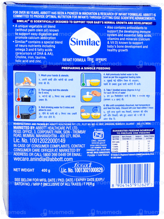 Similac 1 Upto 6 Months Infant Formula Refill Powder 400gm