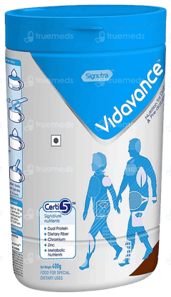 Vidavance Chocolate Flavour Powder 400Gm Vidavance Chocolate Flavour Powder 400Gm