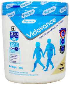 Vidavance Vanilla Flavour Sucrose Free Powder Jar 200Gm