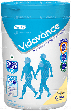 Vidavance Vanilla Flavour Sucrose Free Powder Jar 400gm Vidavance Vanilla Flavour Sucrose Free Powder Jar 400gm