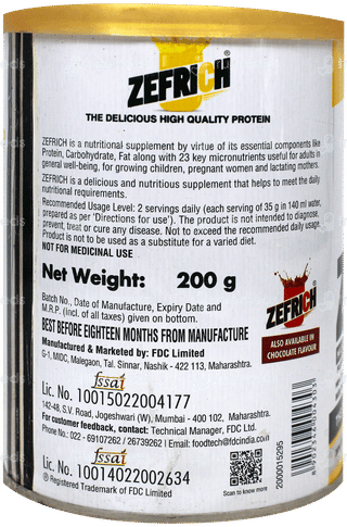 Zefrich Milk Masala Flavour Powder Tin 200Gm