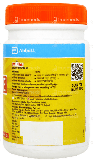 Fabolite Orange Flavour Sugar Free Powder 100gm