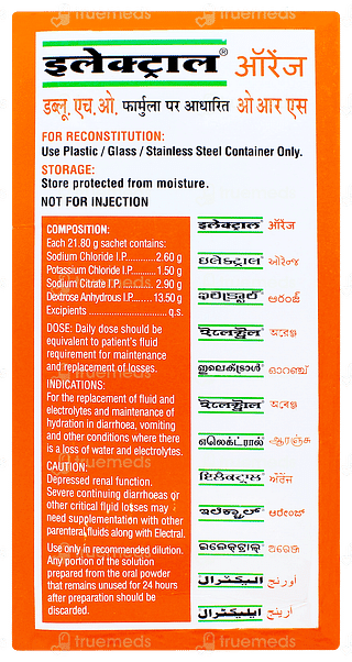 Electral Orange Flavour Powder 21.80gm