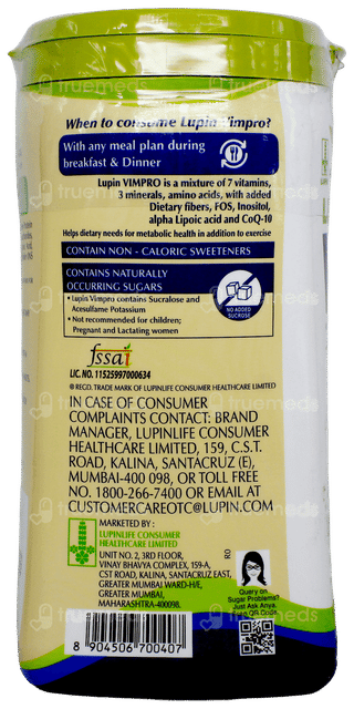 Lupin Vimpro Chocolate Flavour Powder Jar 400Gm