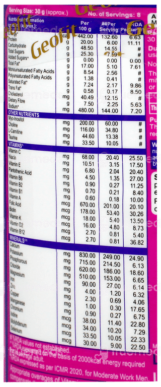 Geofit Diabetes Care Vanilla Flavour 250Gm
