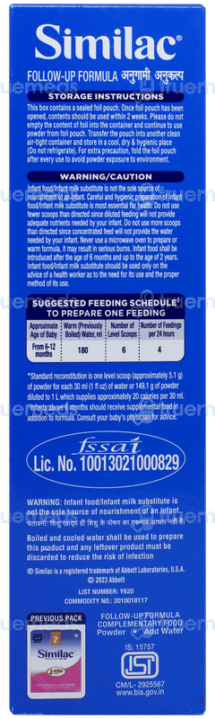 Similac Stage 2 From 6 To 12 Months Follow Up Formula Refill Powder 400gm Similac Stage 2 From 6 To 12 Months Follow Up Formula Refill Powder 400gm