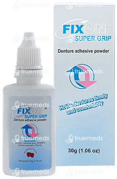 Fixon Super Grip Strawberry Flavour Denture Adhesive Powder 30gm