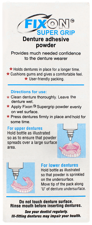 Fixon Super Grip Strawberry Flavour Denture Adhesive Powder 30gm