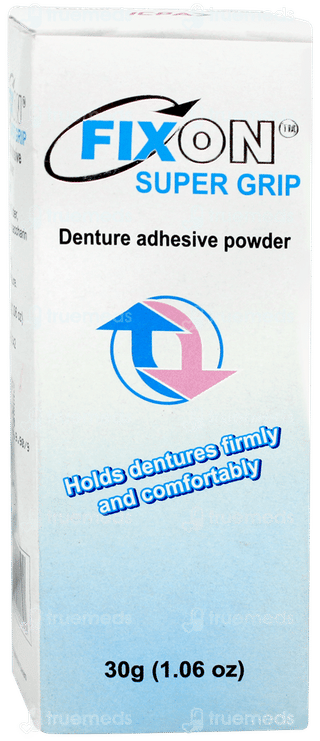 Fixon Super Grip Strawberry Flavour Denture Adhesive Powder 30gm