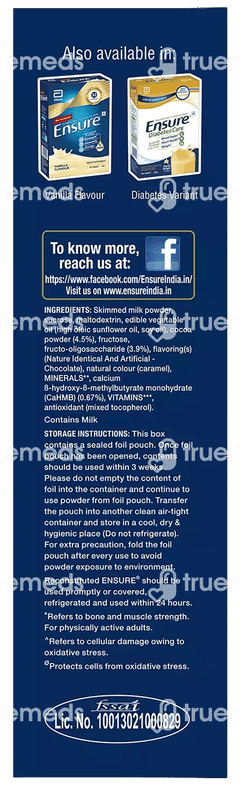 Ensure New And Improved Chocolate Flavour Refill Powder 400gm