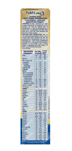 Nestle Nan Pro Stage 1 Up To 6 Months Infant Formula With Probiotic Refill Powder 400gm