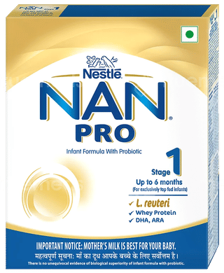 Nestle Nan Pro Stage 1 Up To 6 Months Infant Formula With Probiotic Refill Powder 400Gm