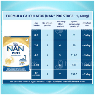 Nestle Nan Pro Stage 1 Up To 6 Months Infant Formula With Probiotic Refill Powder 400Gm