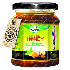 Zandu Pure Honey With Cinnamon Green Tea & Lemon 250gm